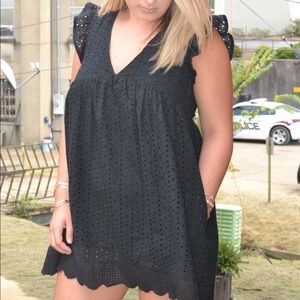 Black Eyelet Romper